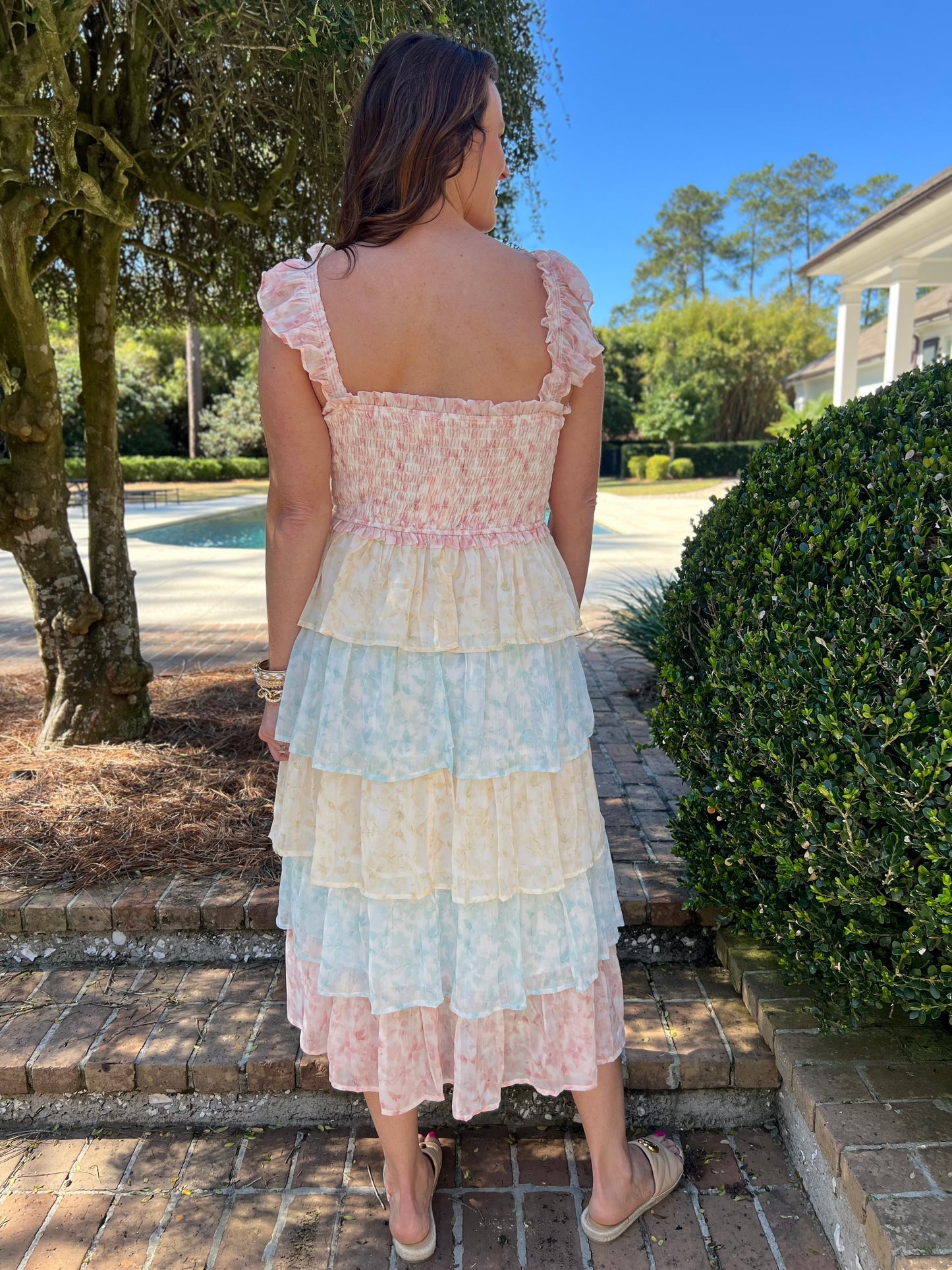 Kate Pink Multi Ruffle Tiered Maxi Dress