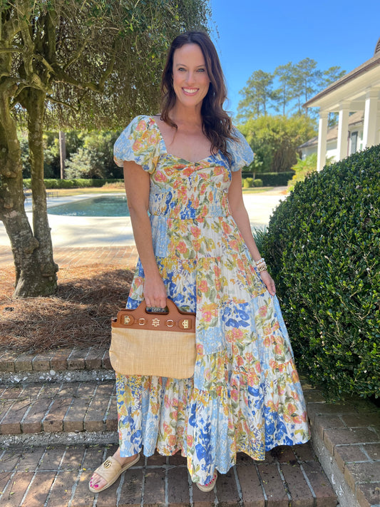 Saturday Brunch Floral Print Maxi Dress