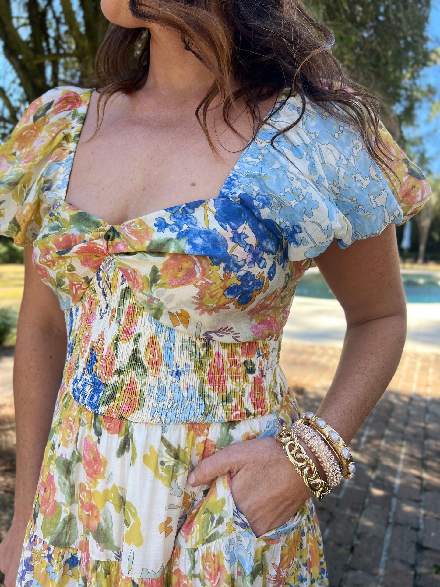 Saturday Brunch Floral Print Maxi Dress