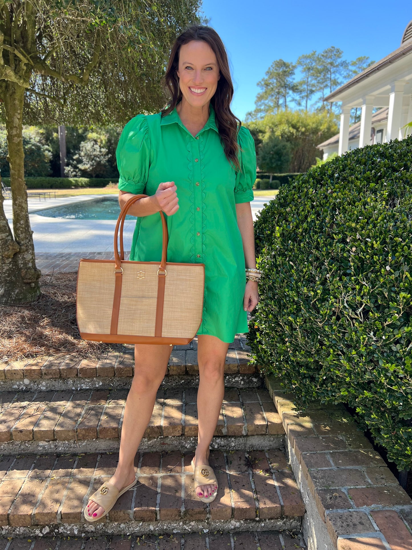 Missed Chance Kelly Green Shirt Dress