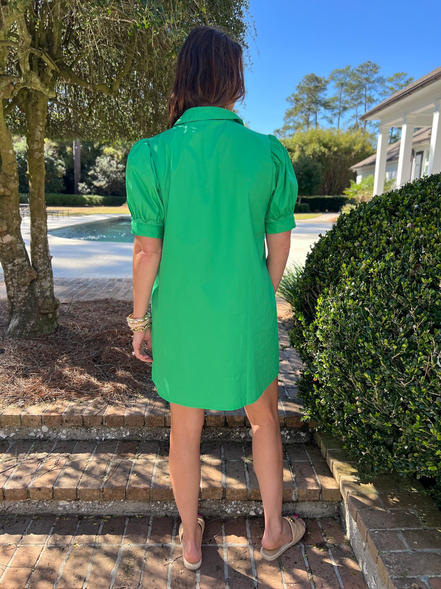 Missed Chance Kelly Green Shirt Dress