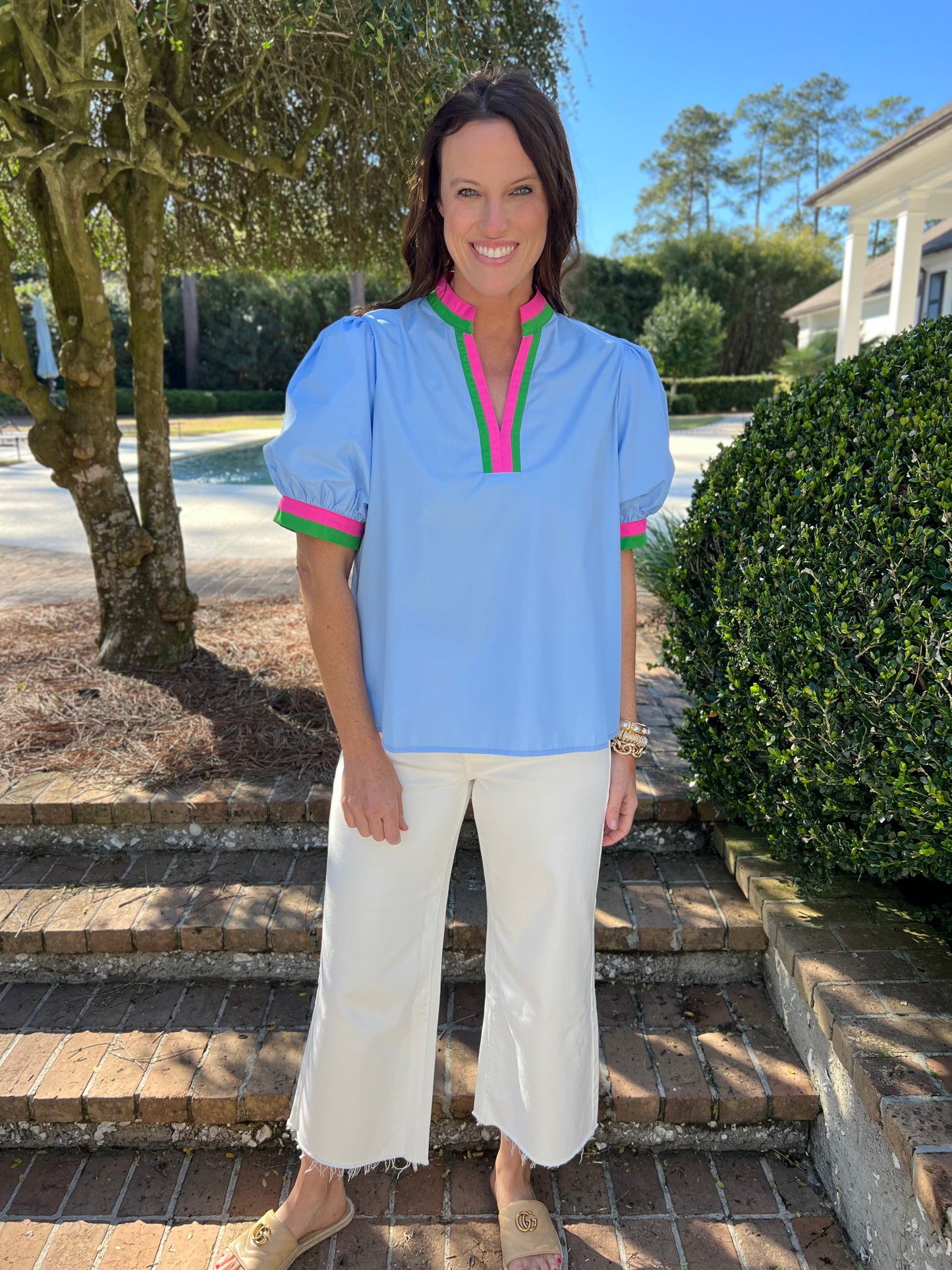 Daytime Stroll Blue Blouse