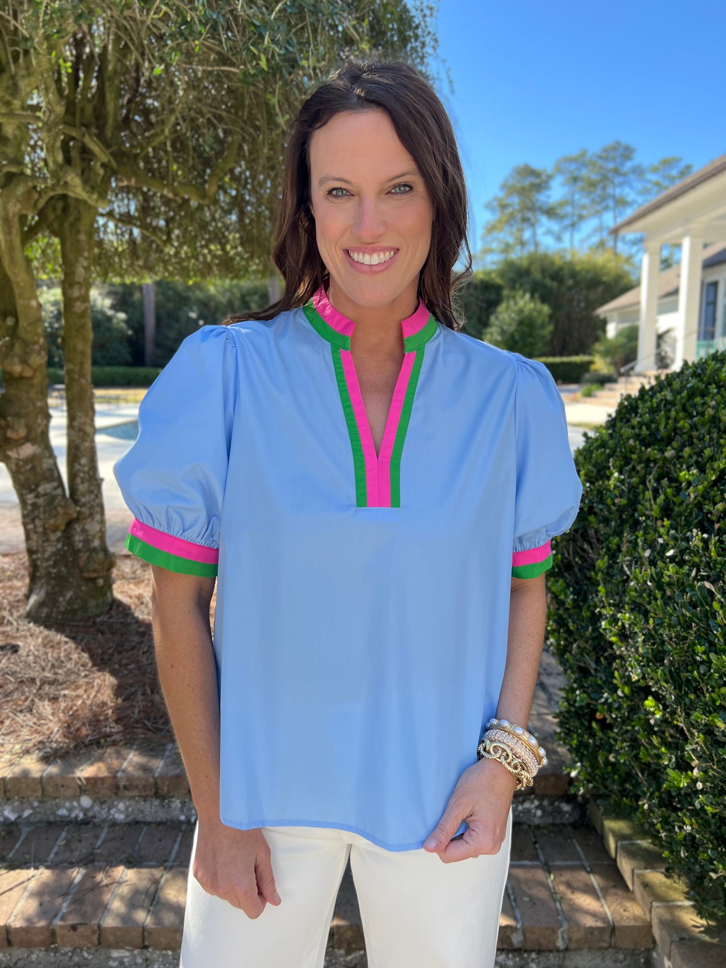 Daytime Stroll Blue Blouse