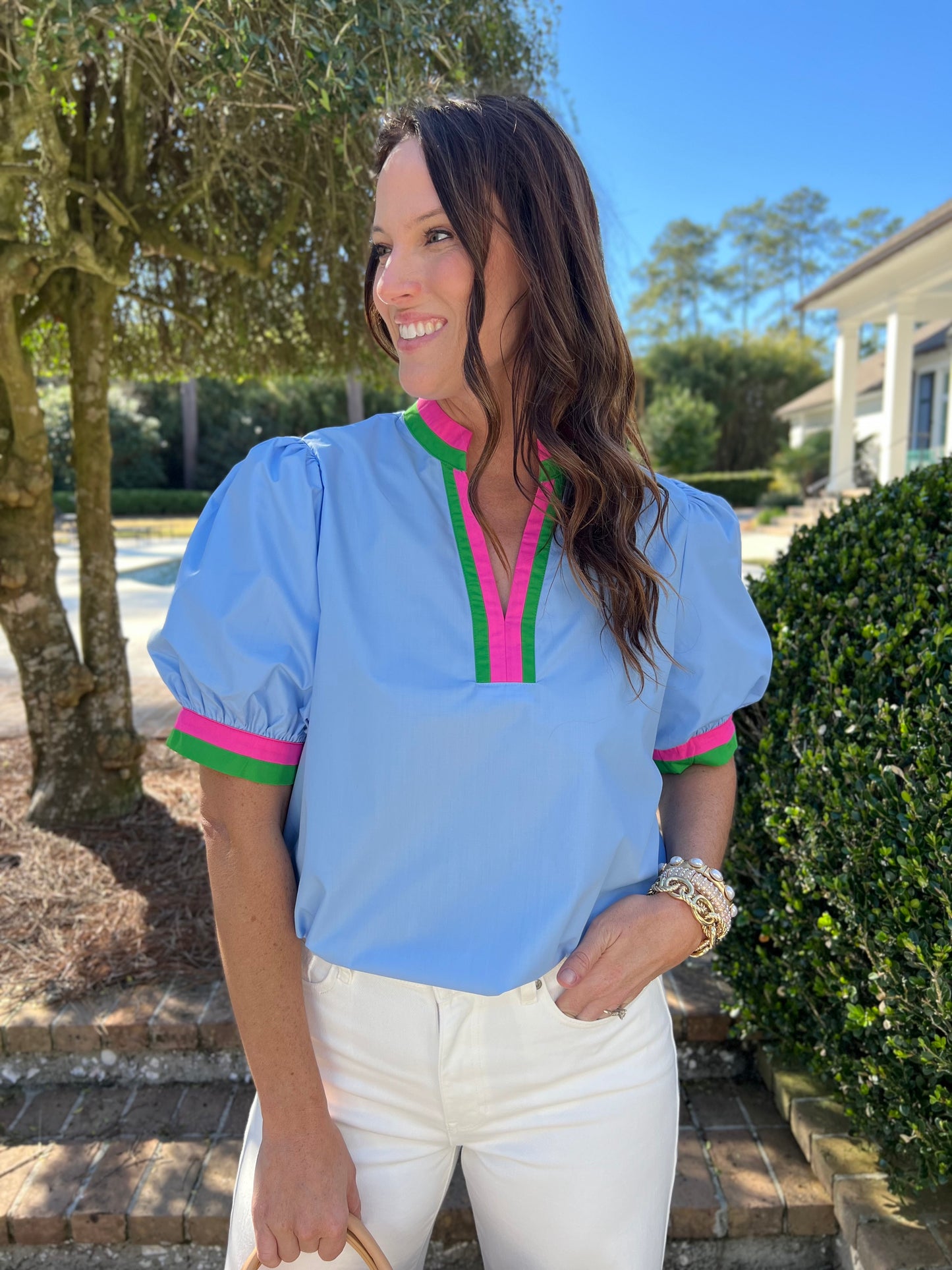 Daytime Stroll Blue Blouse