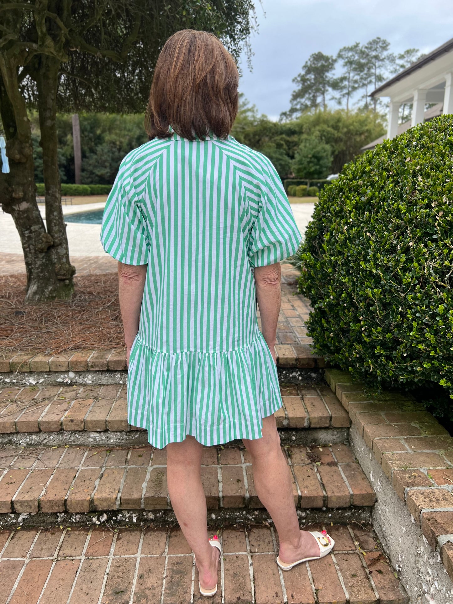 Got Your Attention Green Stripe Dress