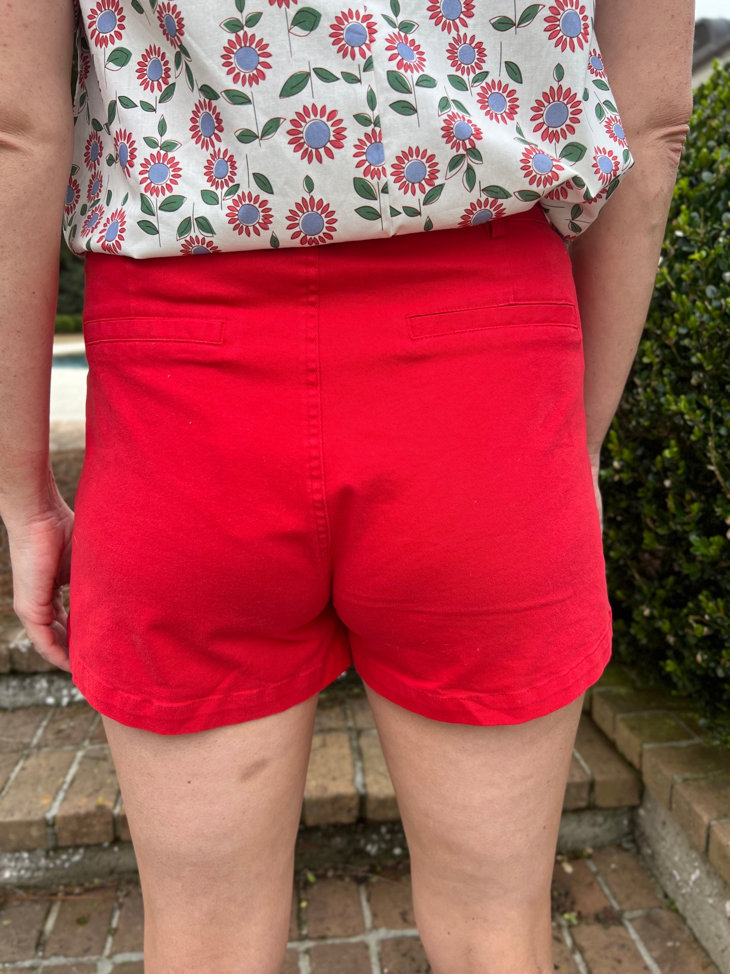 Rebekah Front Pocket Shorts- Red