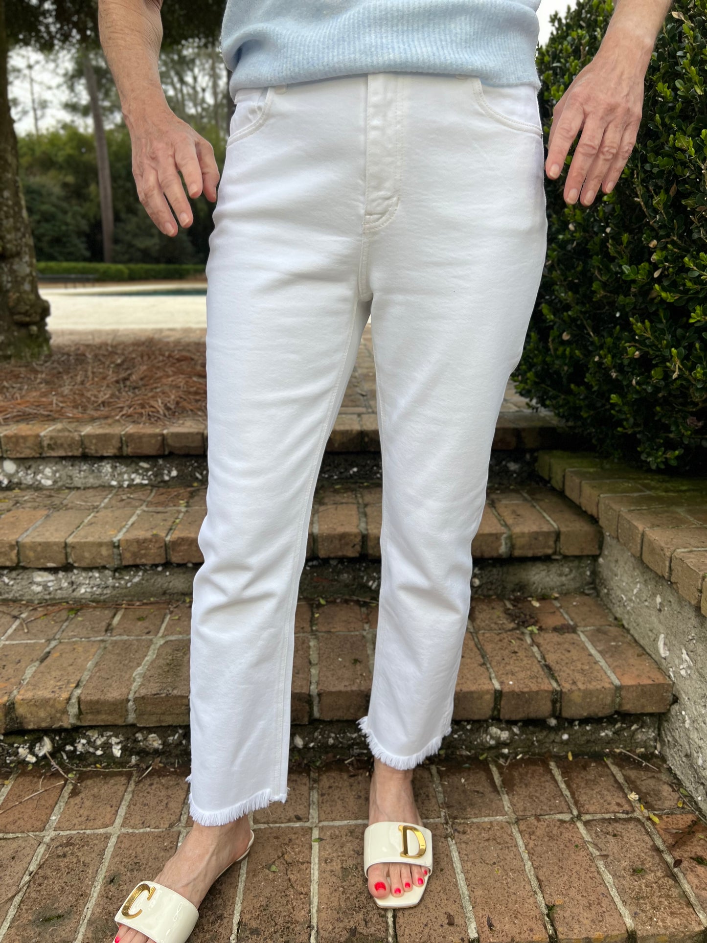 KanCan Lovely Days - White High Rise Slim Straight Jeans