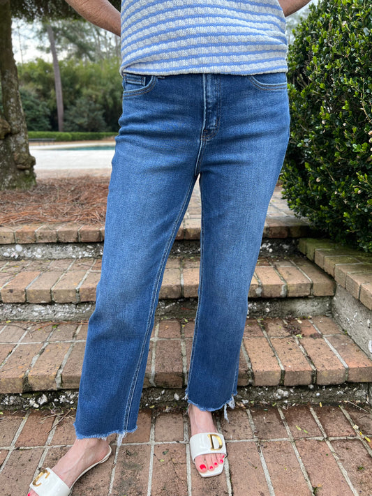 Love So True High Rise Crop Straight Jeans by Vervet