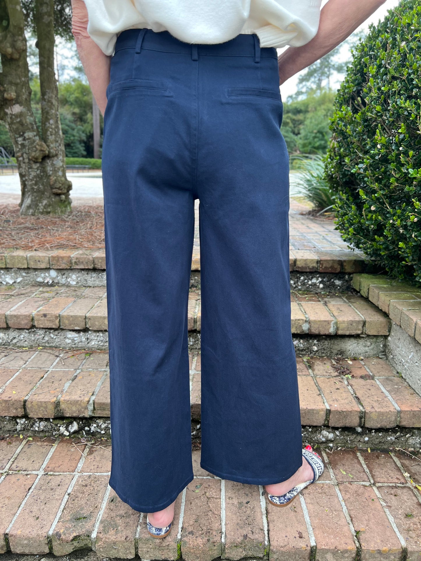 Lakelynn Navy Wide Leg Ankle Length Pants