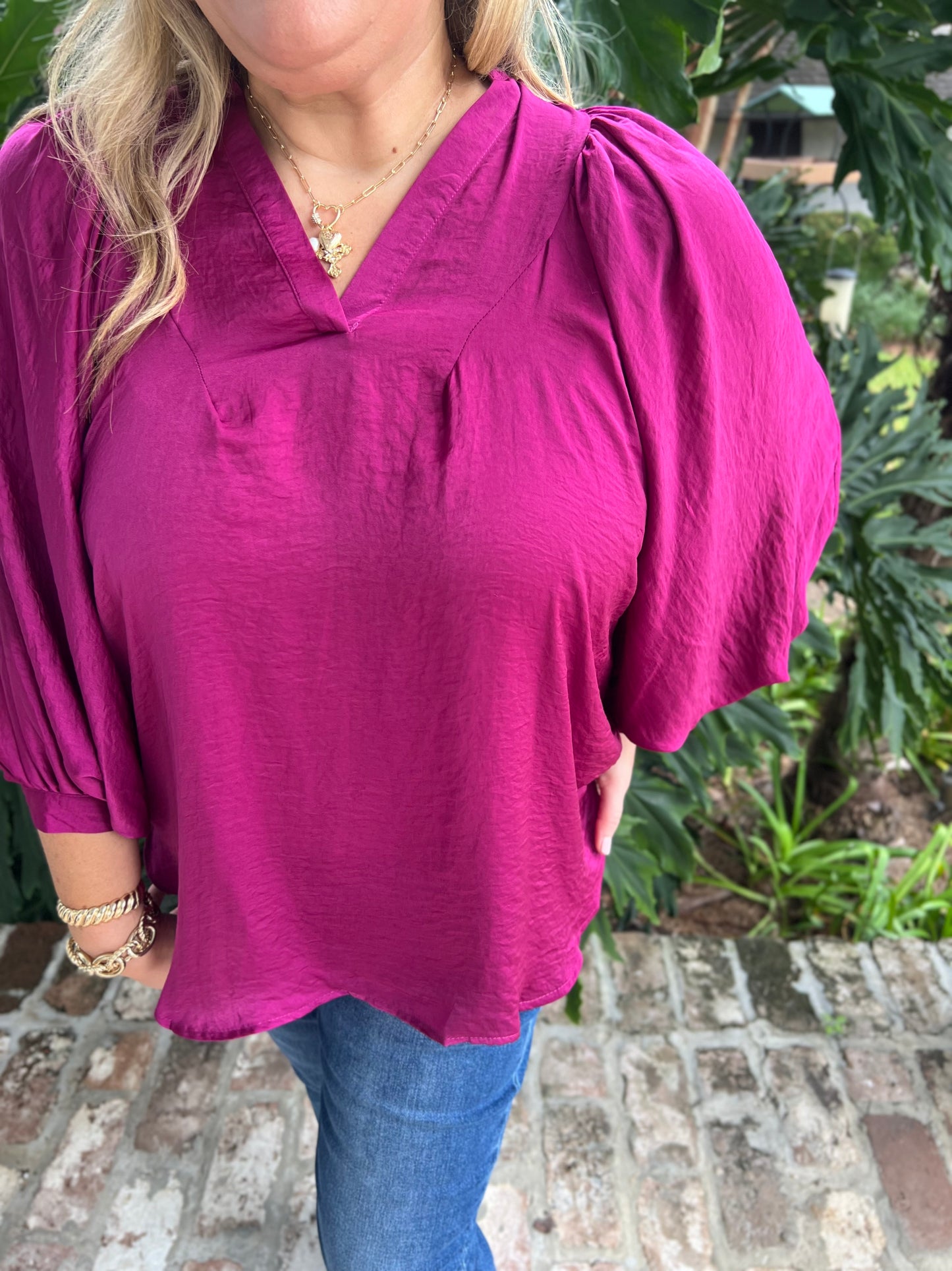 Running Circles Plum Blouse