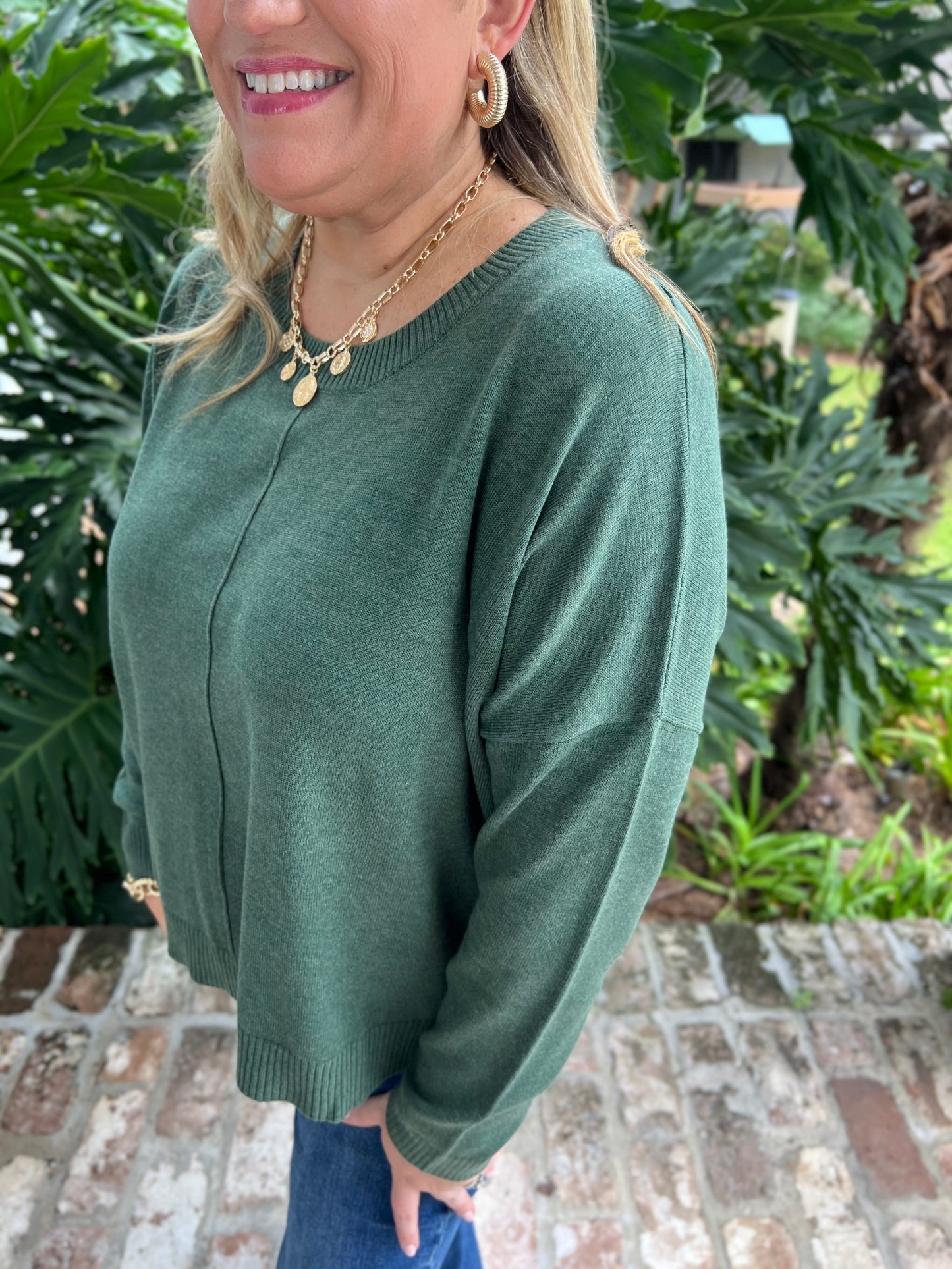 Cozy Days Classic Dark Green Sweater