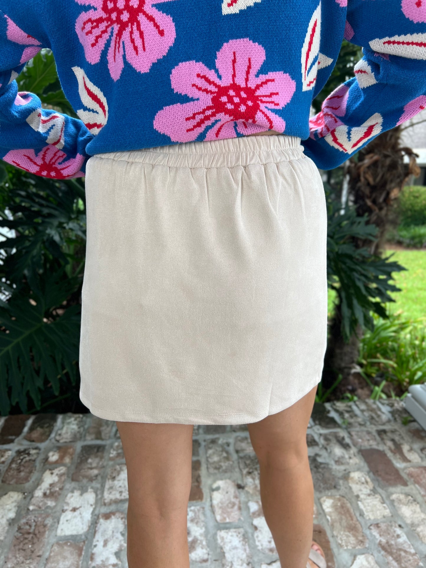 Dreamer Girl Cream Suede Skort