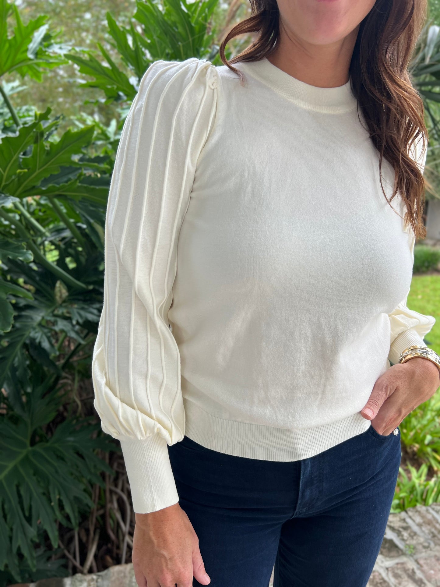 Graceful Touch Ivory Basic Sweater