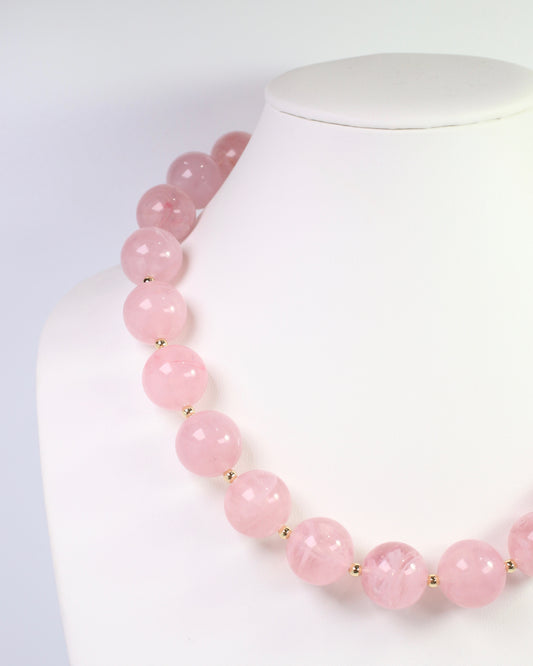 Tarrytown Marble Beaded Necklace Pink
