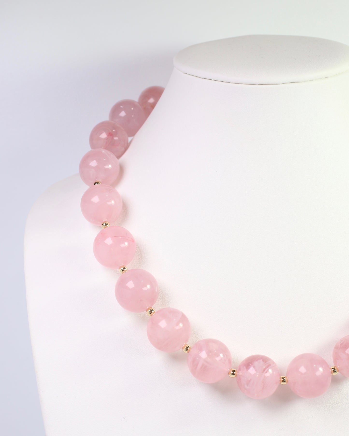 Tarrytown Marble Beaded Necklace Pink