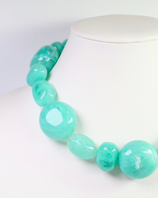 Ticonderoga Chunky Marble Necklace Aqua