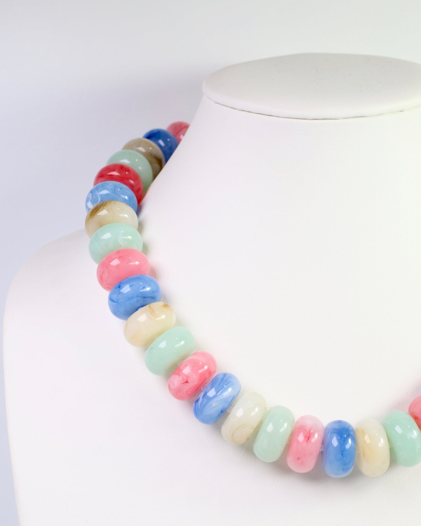 Pipestone Marble Beaded Necklace Multi