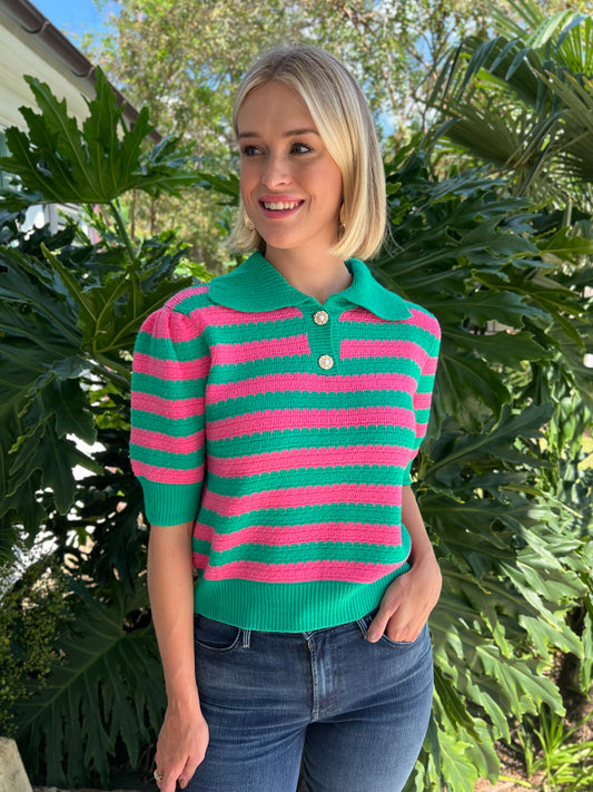 Julie Green Striped Sweater