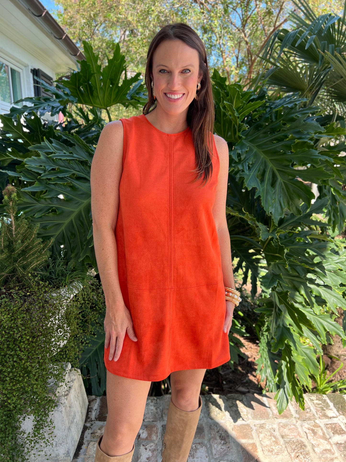 Pumpkin Season Suede Tank Dress