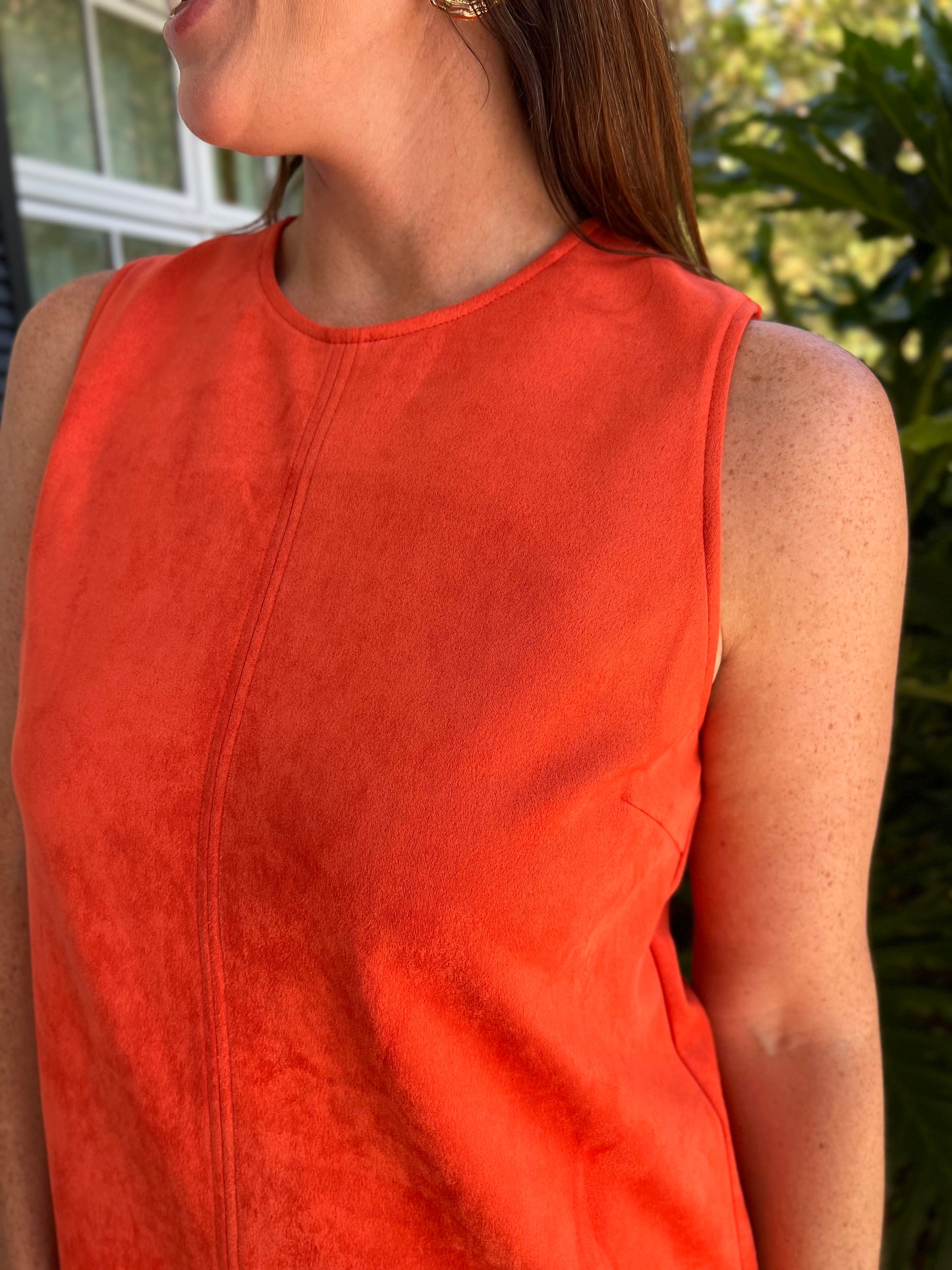 Pumpkin Season Suede Tank Dress