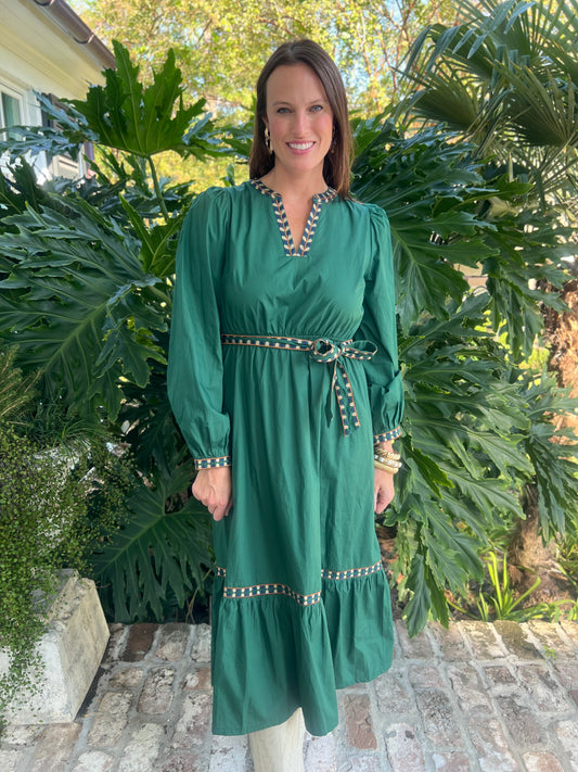 Countless Blessings Hunter Green Midi Dress