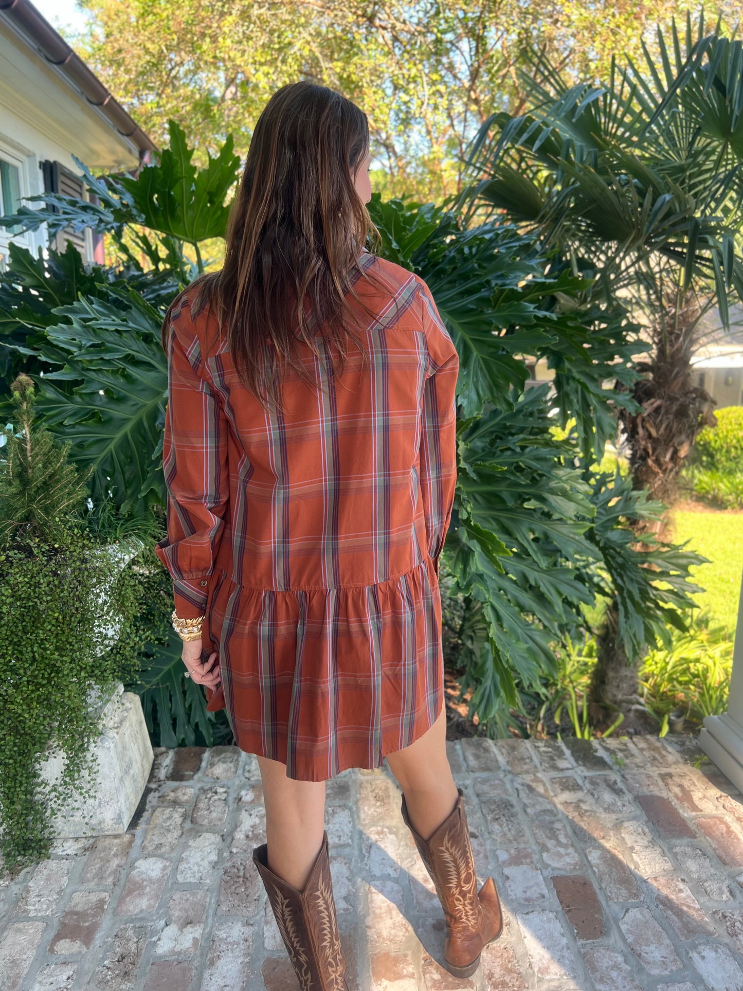 Roasting S'more's Plaid Button Up Dress