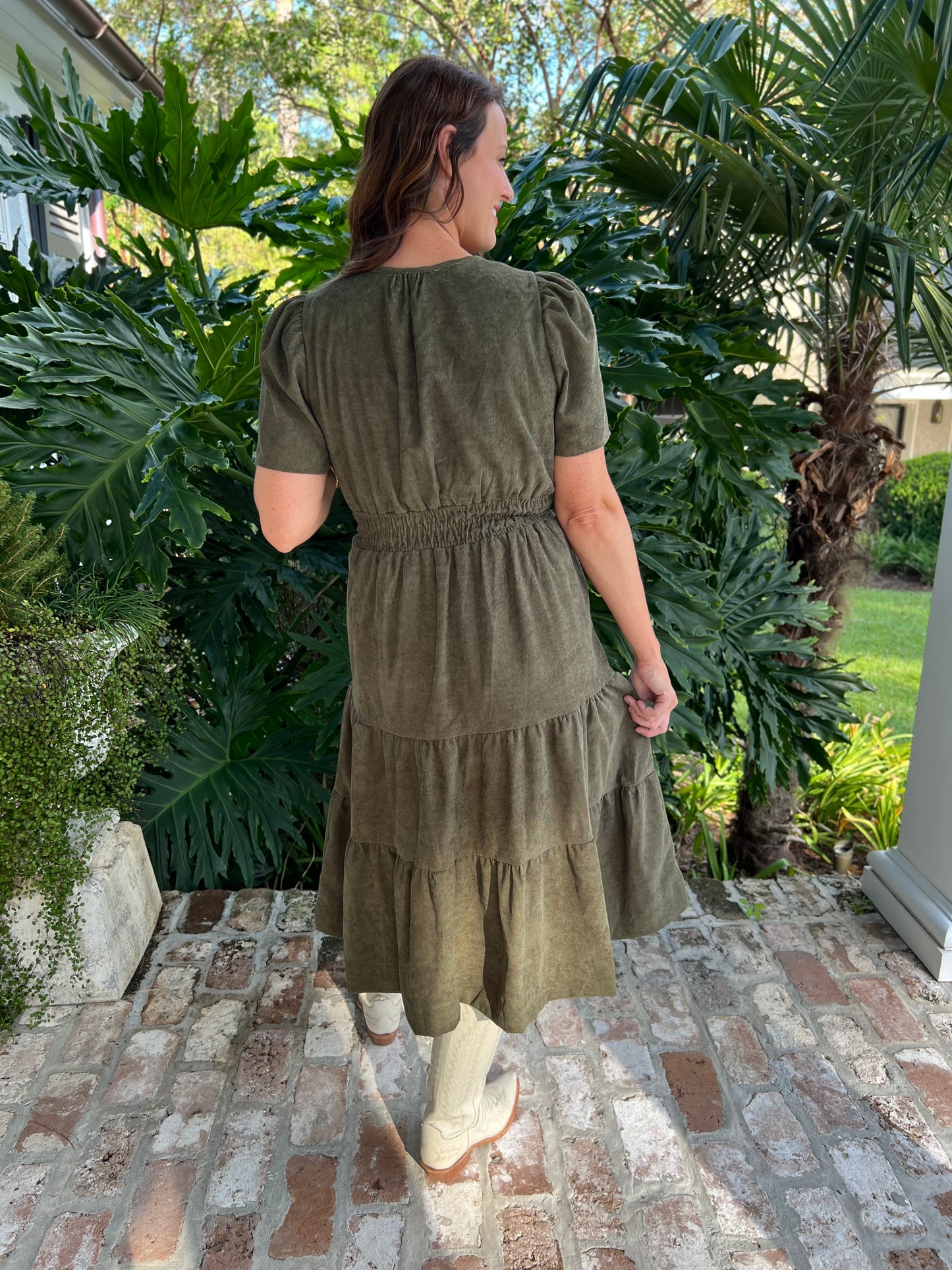 Before Sundown Sage Midi Dress