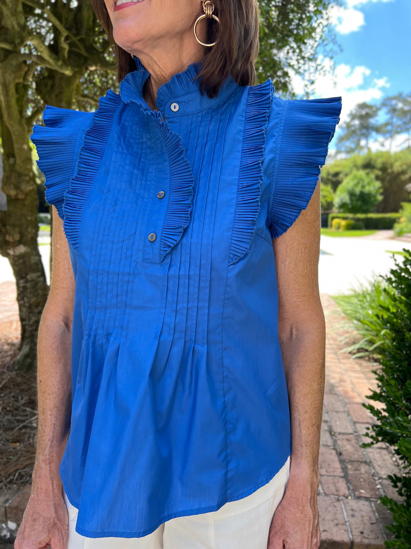 Malone Blue Sleeveless Top