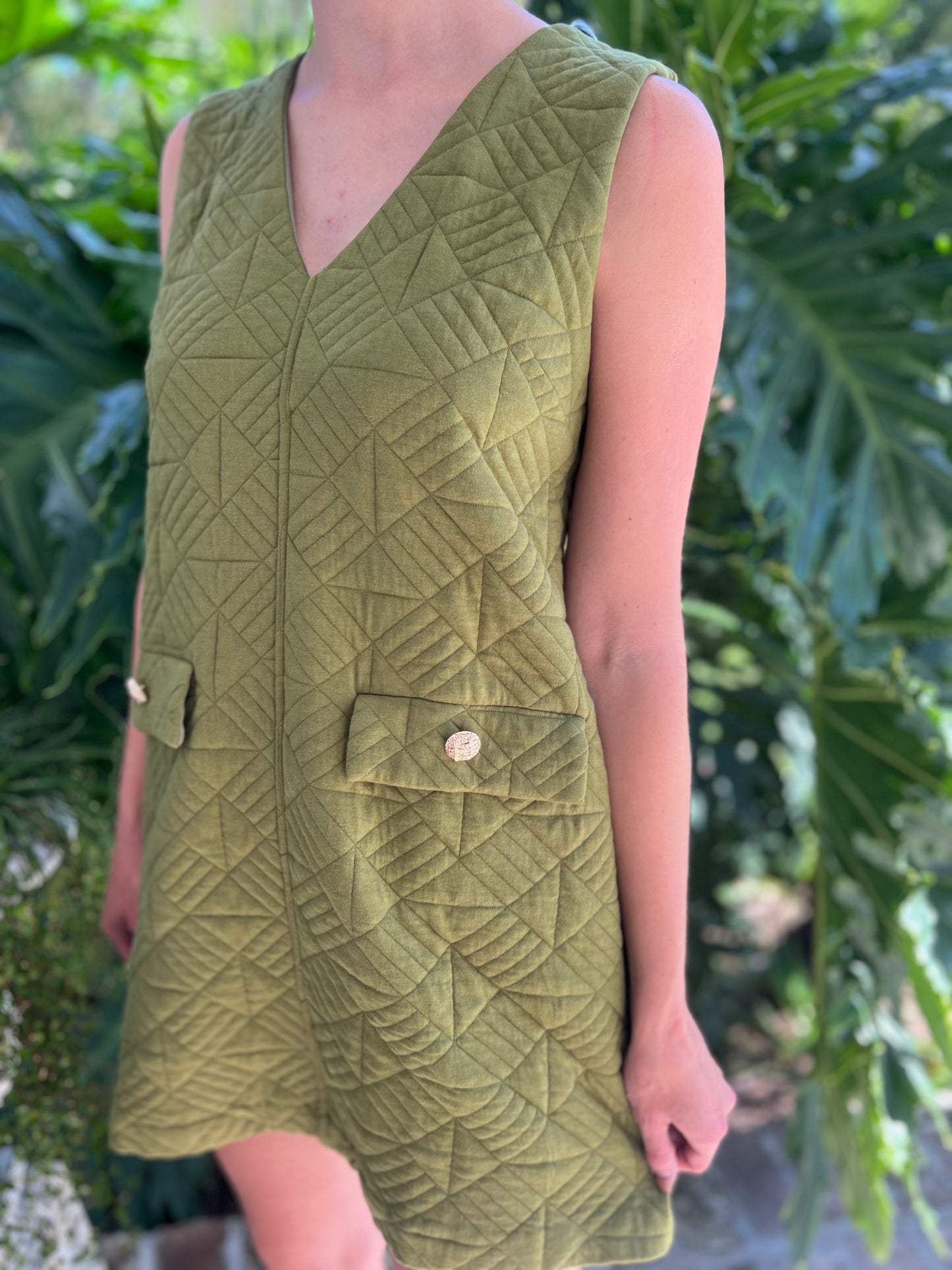 Ready for Takeoff Olive Textured Dress