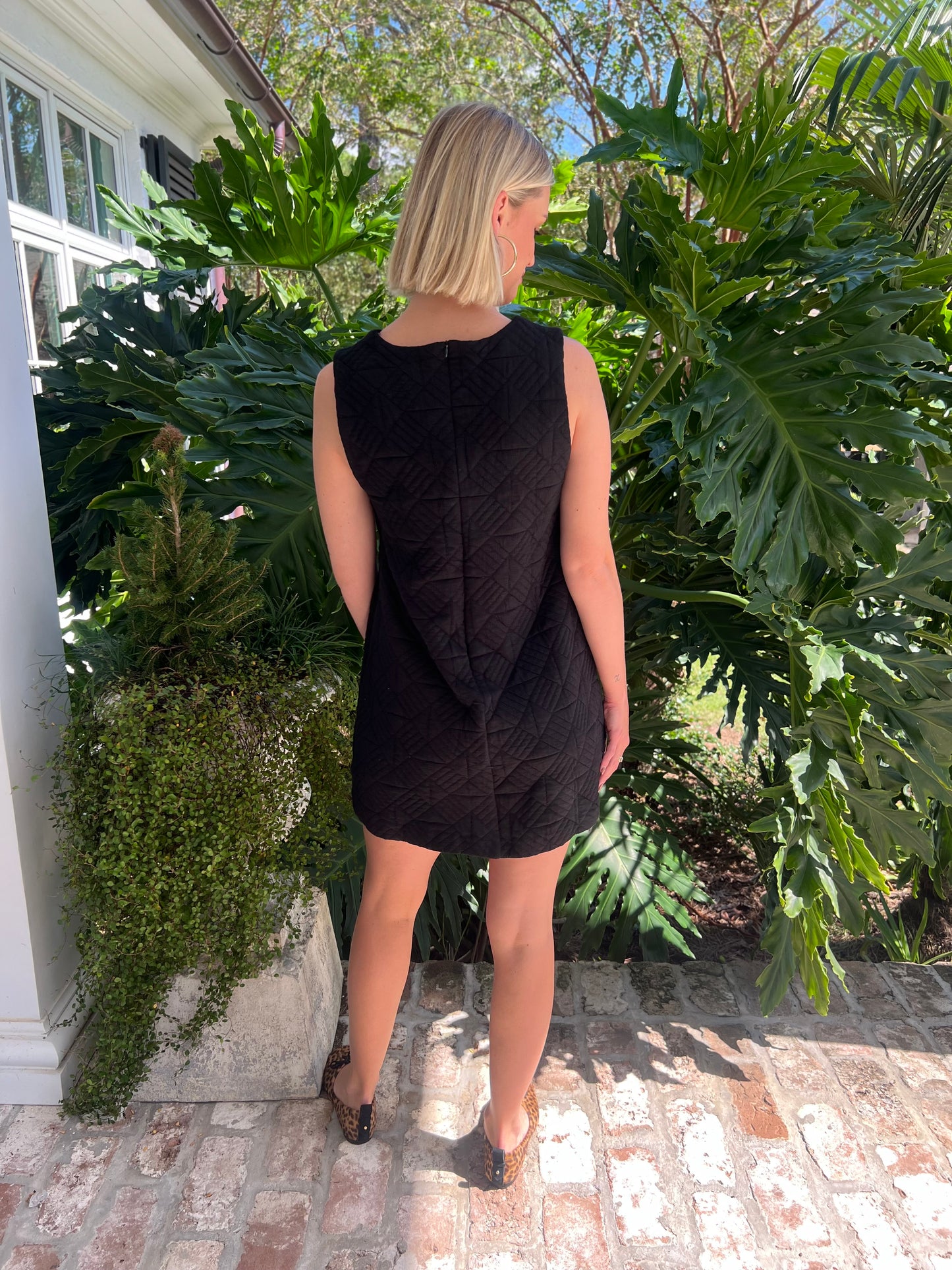 Ready for Takeoff Black Textured Dress