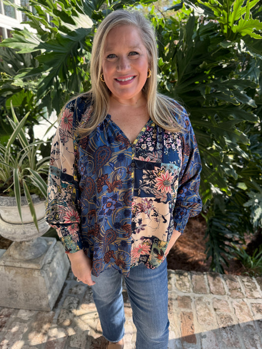 My Midnight Blues Multi Print Blouse