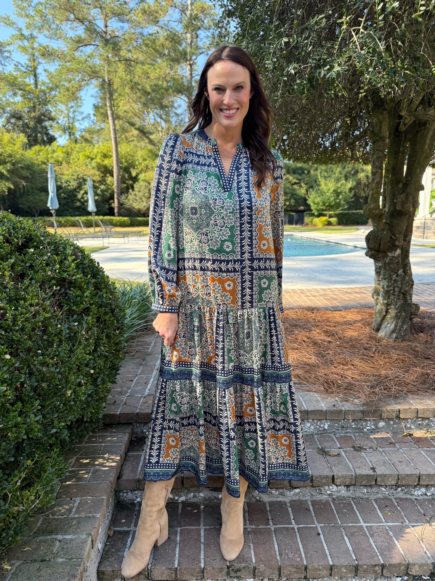 Attention Here Boho Printed Maxi Dress