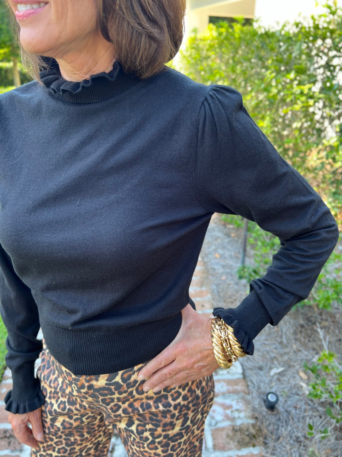 Best There Was Black Mock Neck Knit Top