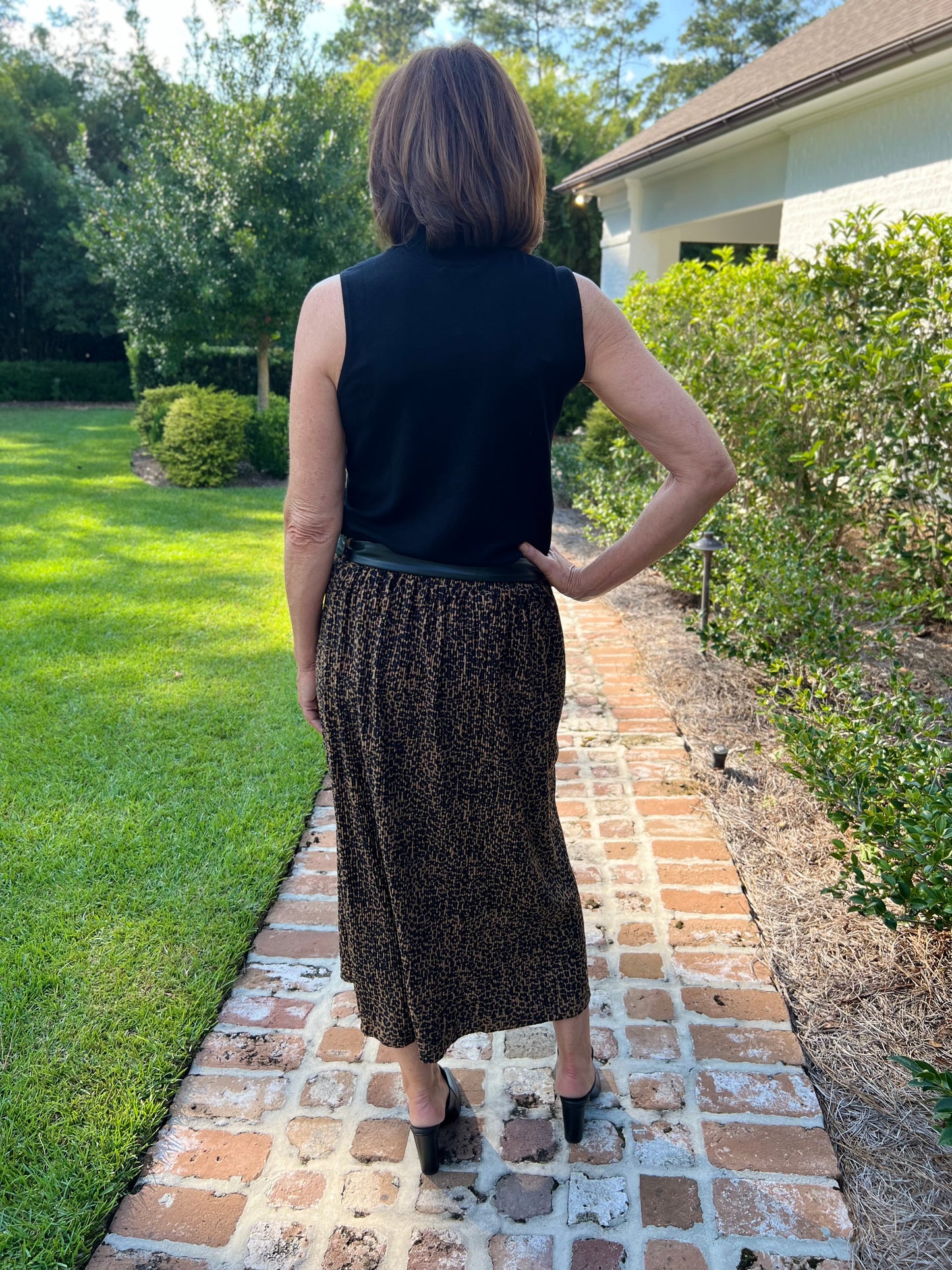 Hello Fall Leopard Print Midi Skirt