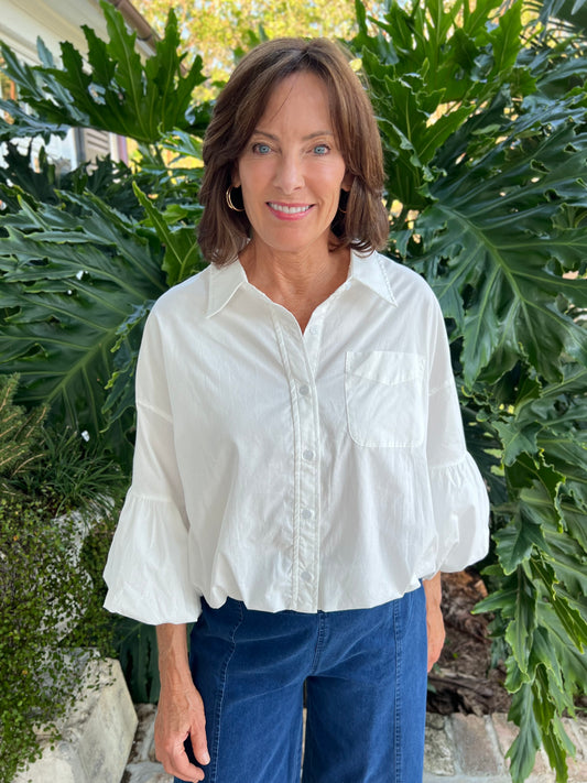 Quite a Cutie Bubble Sleeve Blouse