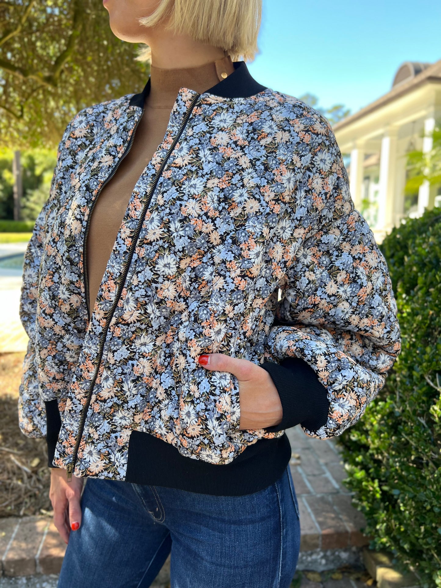 Paint Me in Floral Zip Up Jacket