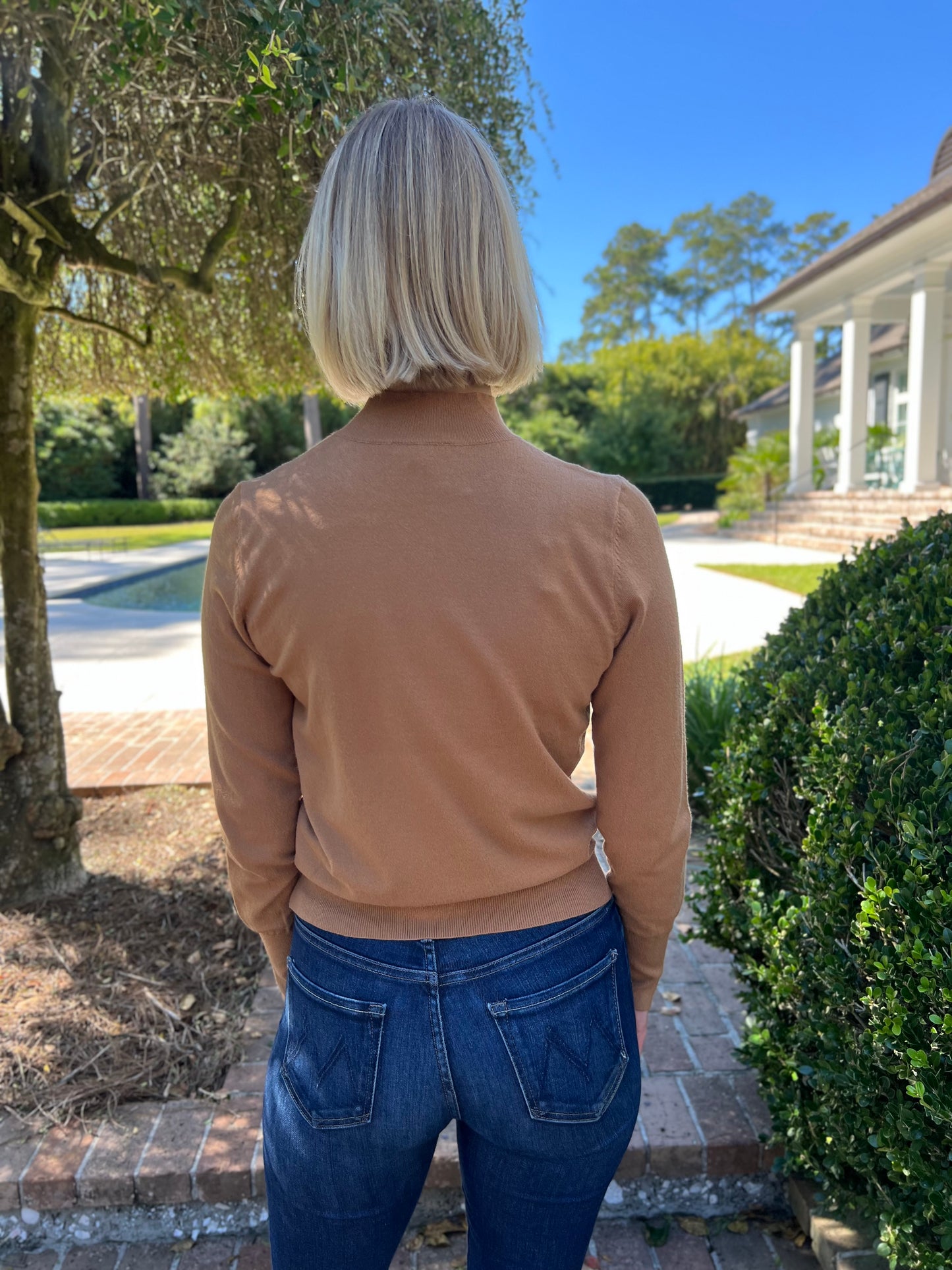 Highlands Camel Mock Neck Sweater