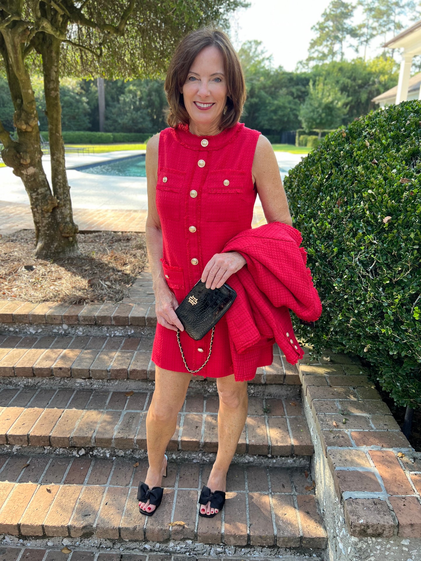 Until Forever Red Tweed Dress