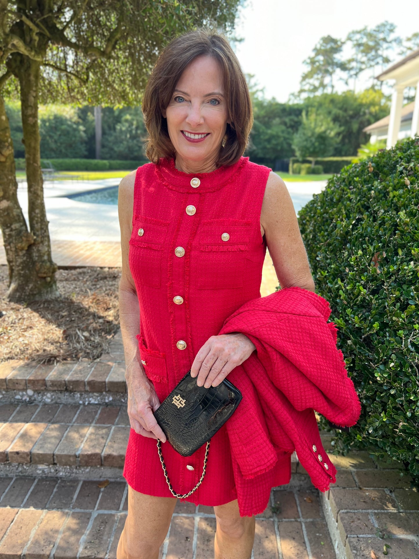 Until Forever Red Tweed Dress