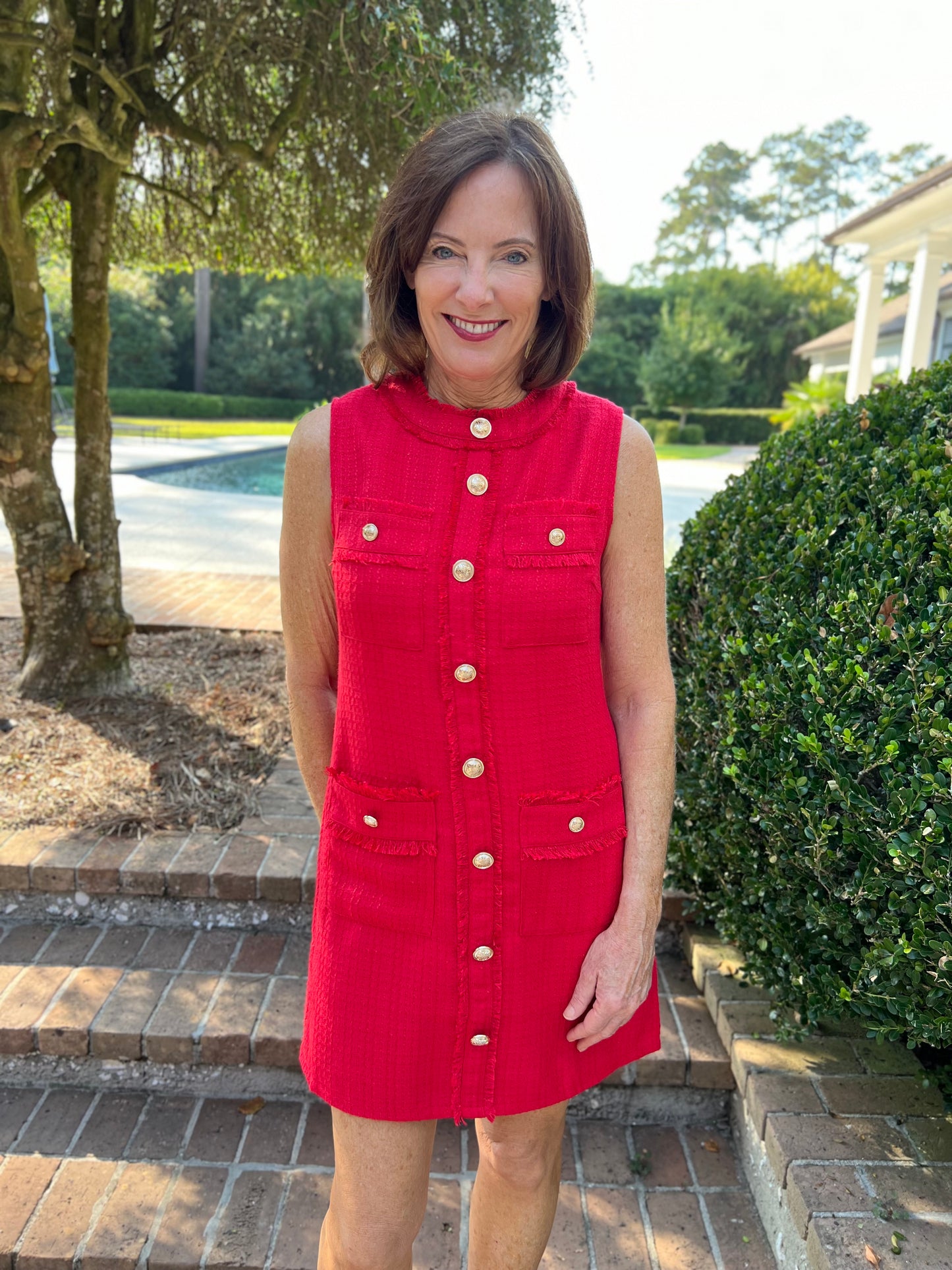 Until Forever Red Tweed Dress