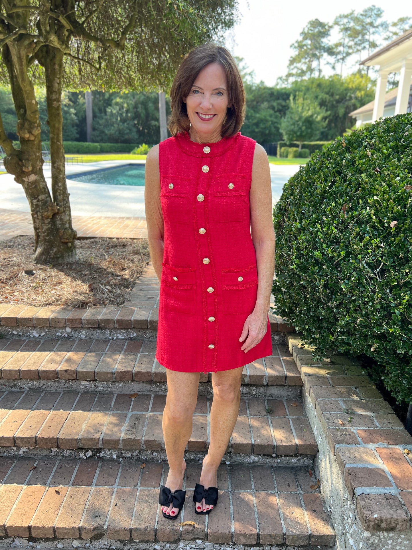 Until Forever Red Tweed Dress