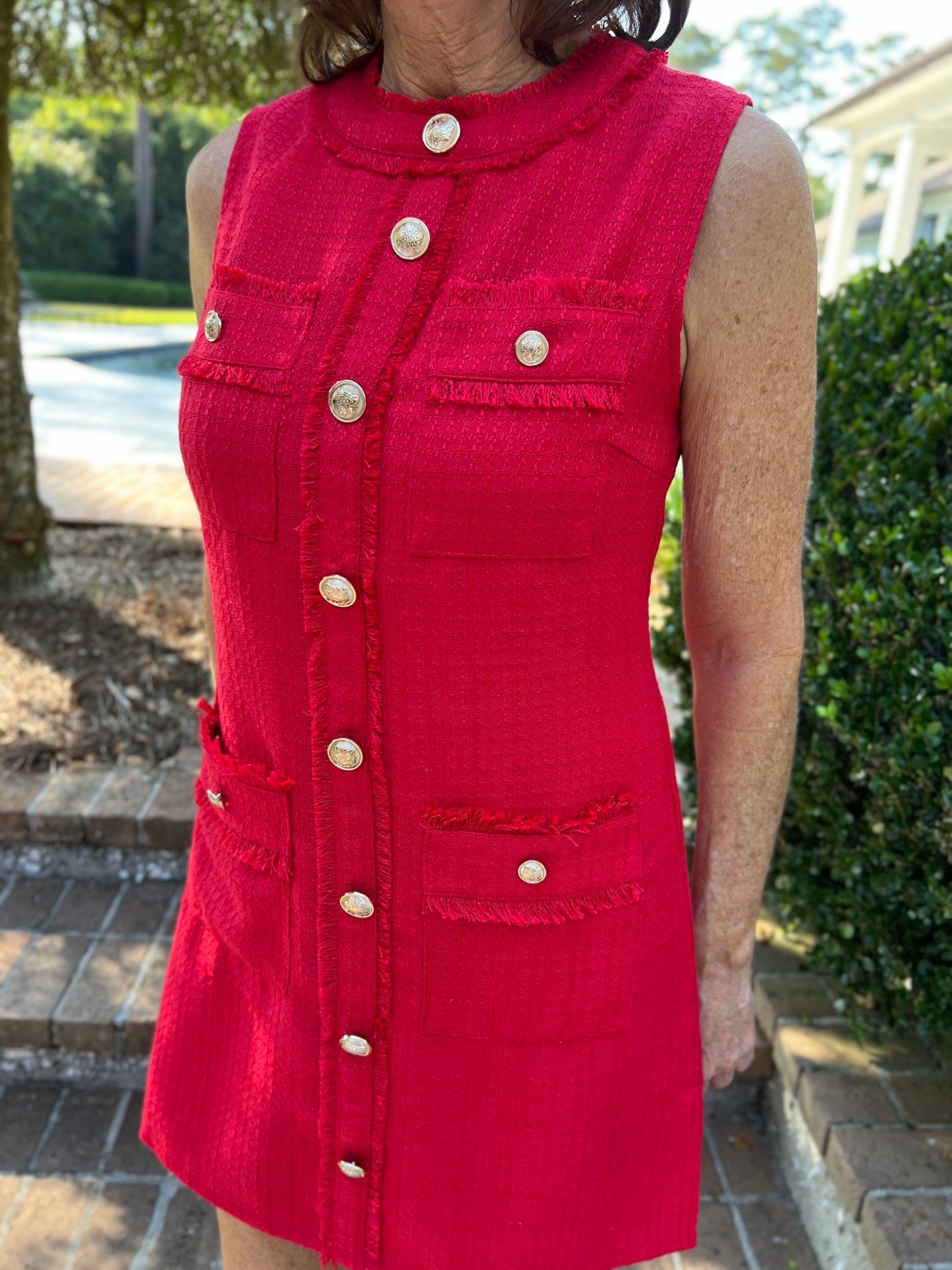 Until Forever Red Tweed Dress