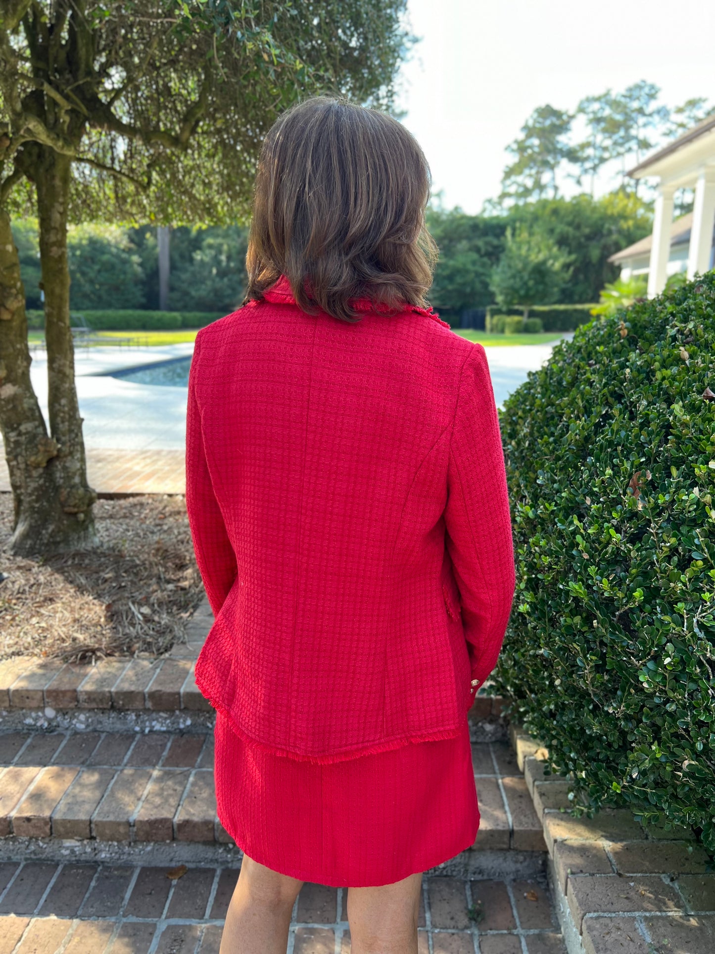 Loved Endlessly Red Tweed Jacket