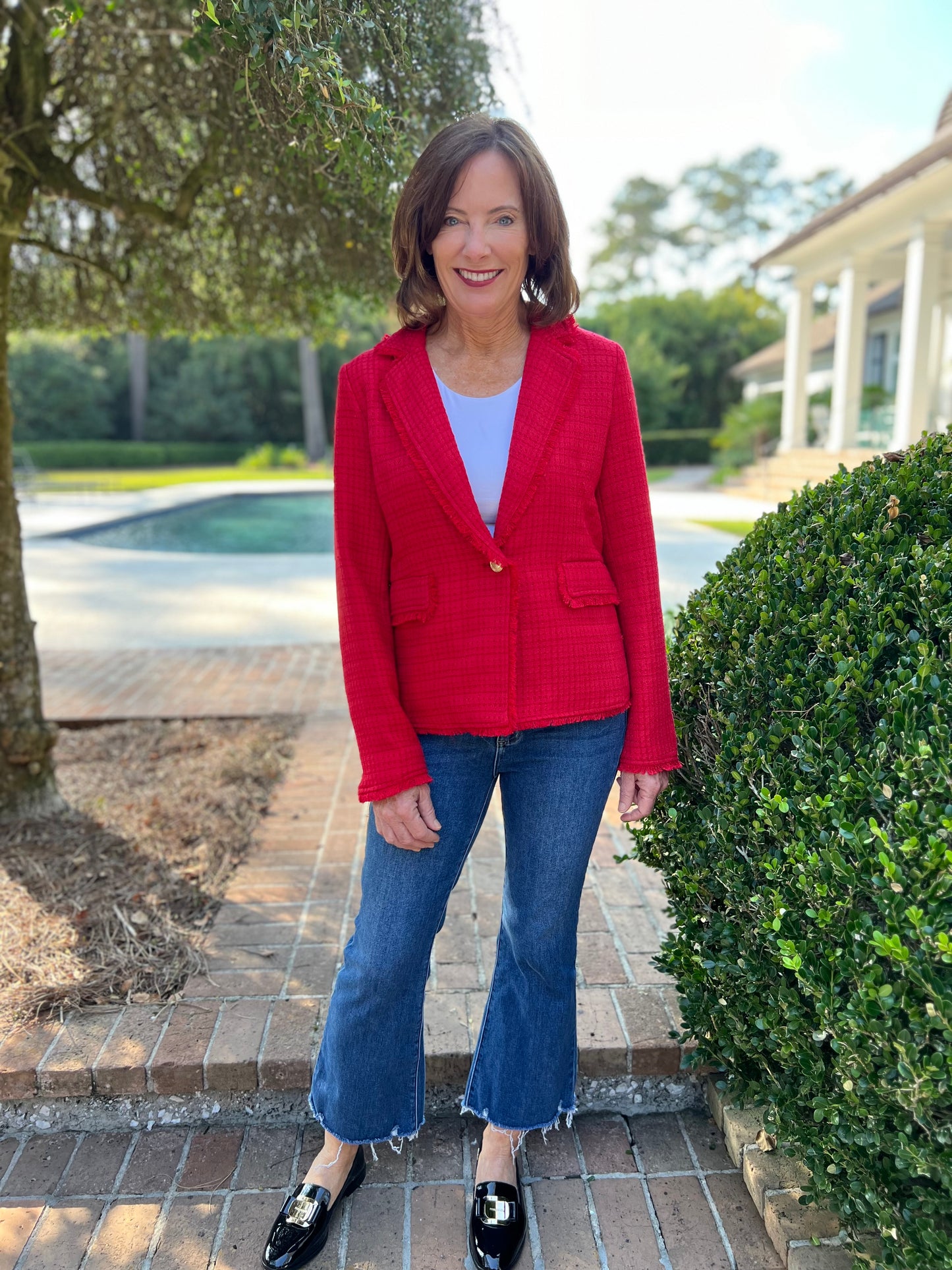 Loved Endlessly Red Tweed Jacket