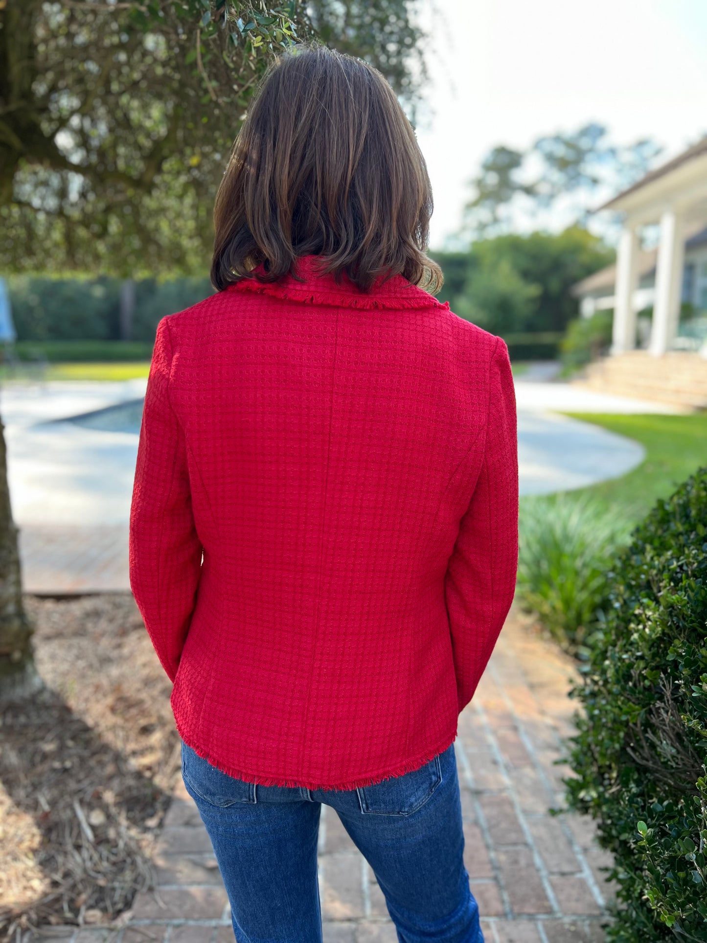 Loved Endlessly Red Tweed Jacket