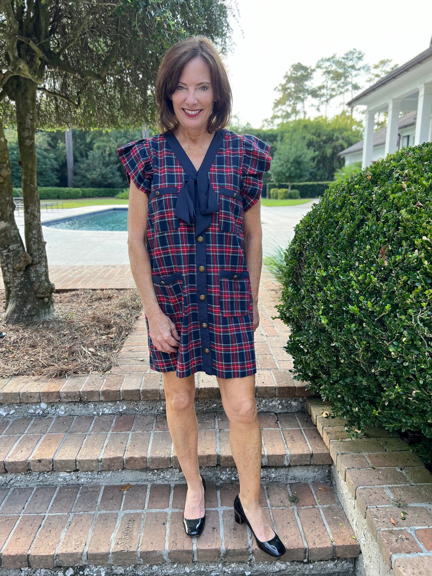 Precious in Plaid Button Up Mini Dress