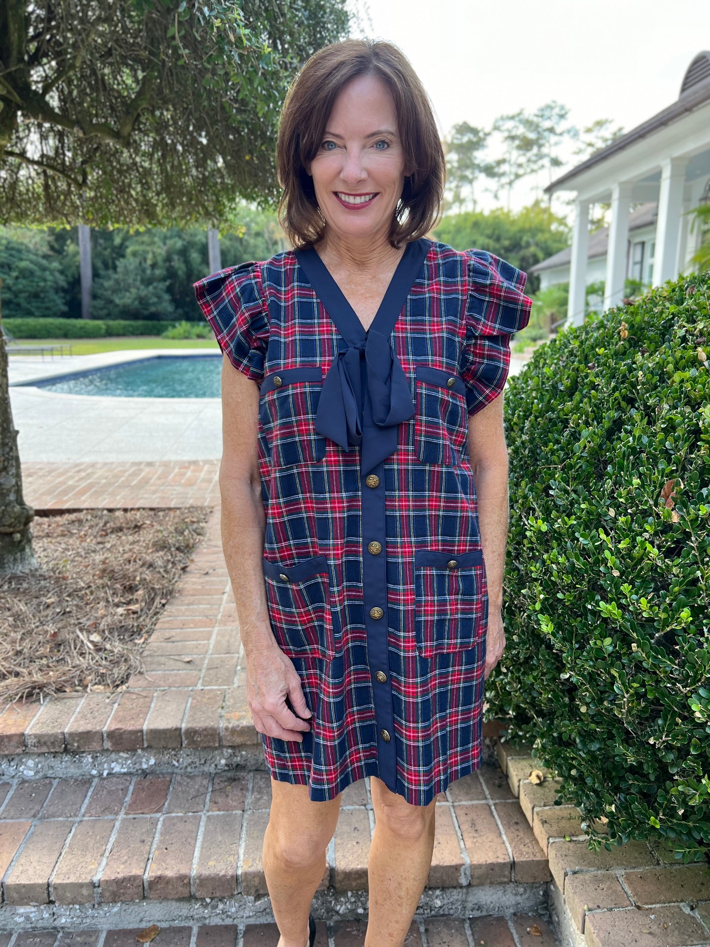 Precious in Plaid Button Up Mini Dress