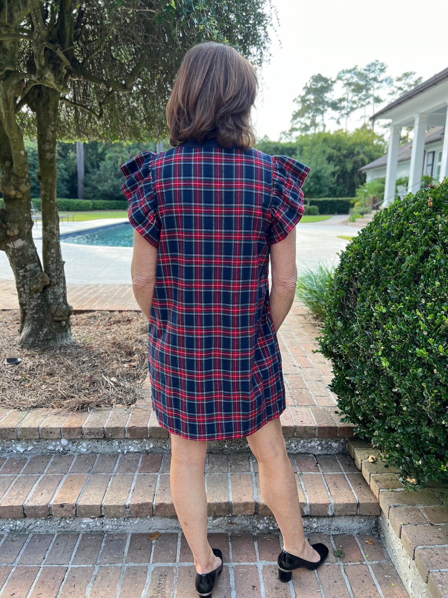 Precious in Plaid Button Up Mini Dress