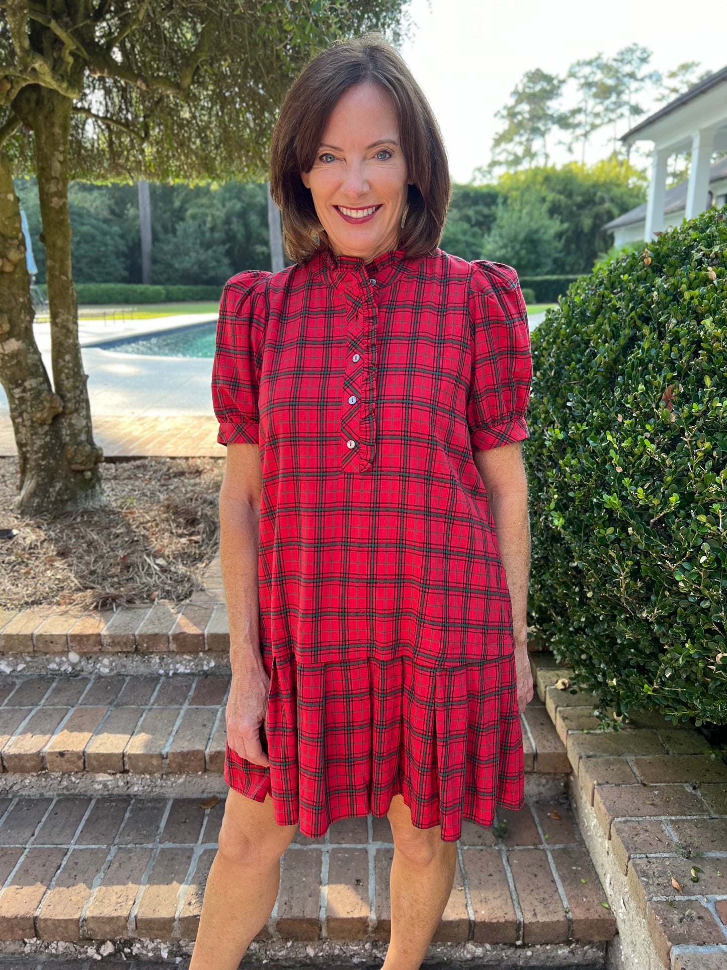 Color Me Plaid Red Mini Dress