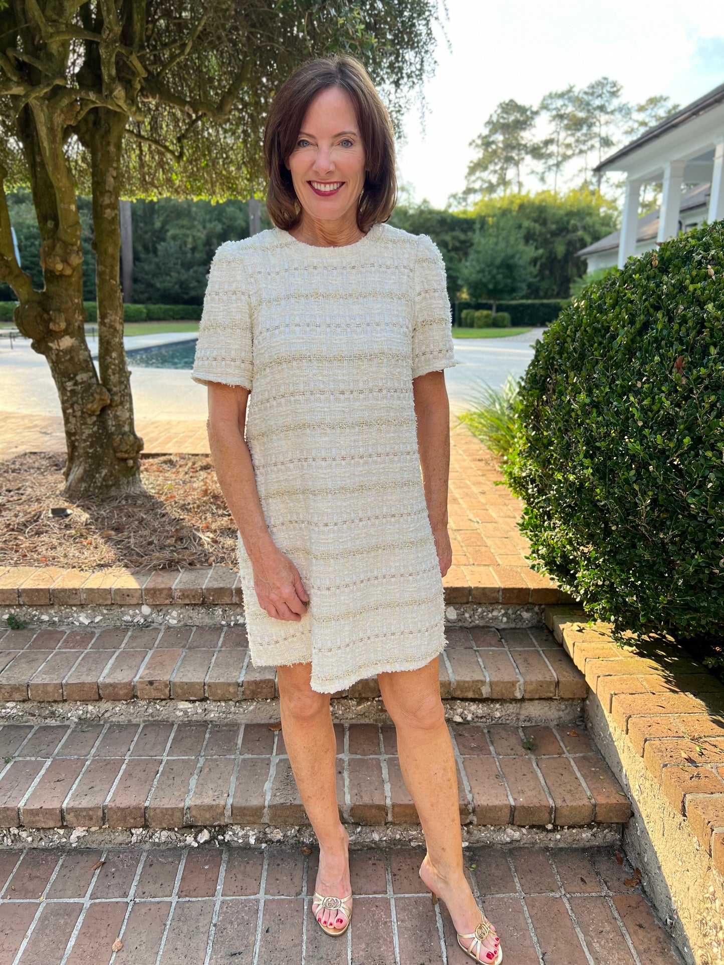 Let's Party Textured Tweed Dress